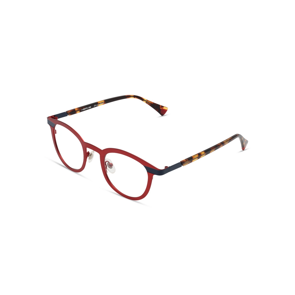 Hervis Eyewear red square eyeglasses with tortoiseshell temples