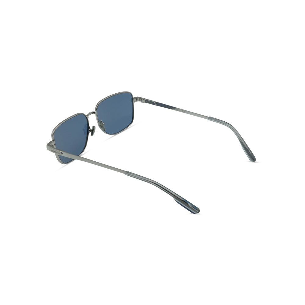 Hervis Eyewear silver rectangular sunglasses with blue lenses