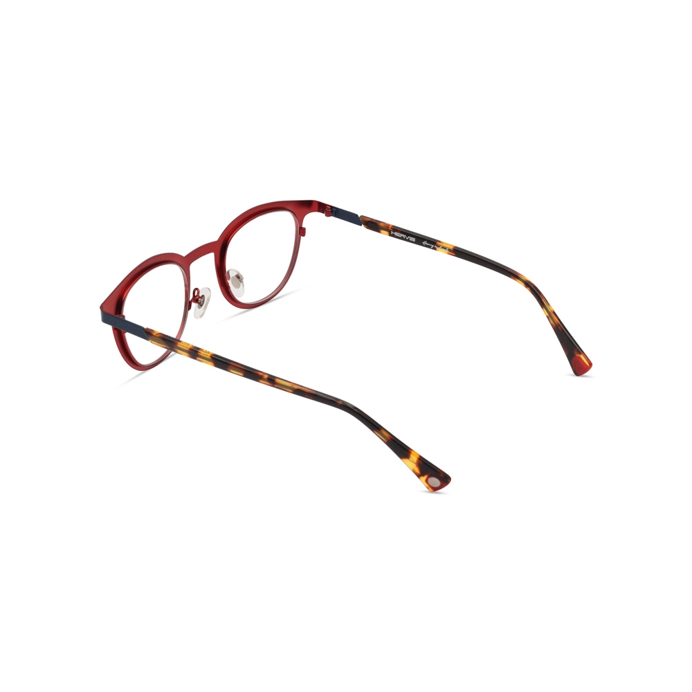 Hervis Eyewear red square eyeglasses with tortoiseshell temples