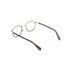 Hervis Eyewear silver square eyeglasses with brown rim accents