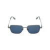 (3) H2207 C1 Hervis Eyewear silver rectangular sunglasses with blue lenses