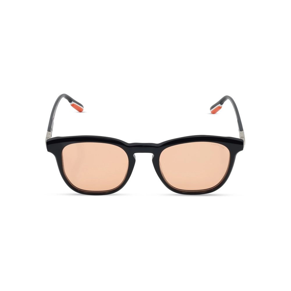 Hervis Eyewear black square sunglasses with peach lenses