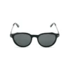 (3) H2301 C1 Hervis Eyewear black round sunglasses with smoke gray lenses