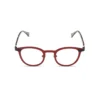 Hervis Eyewear red rounded eyeglasses with tortoiseshell temples