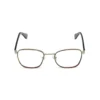 Hervis Eyewear silver square eyeglasses with brown rim accents