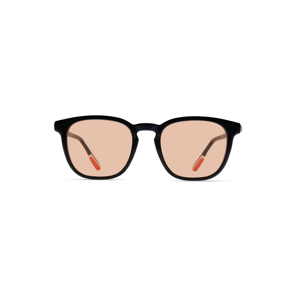 Hervis Eyewear black square sunglasses with peach lenses