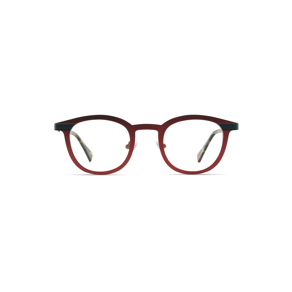 Hervis Eyewear red round eyeglasses with clear lenses