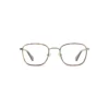 Hervis Eyewear brown square eyeglasses with silver bridge