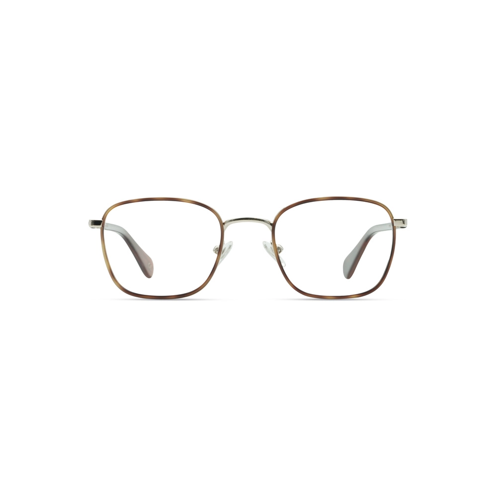 Hervis Eyewear brown square eyeglasses with silver bridge