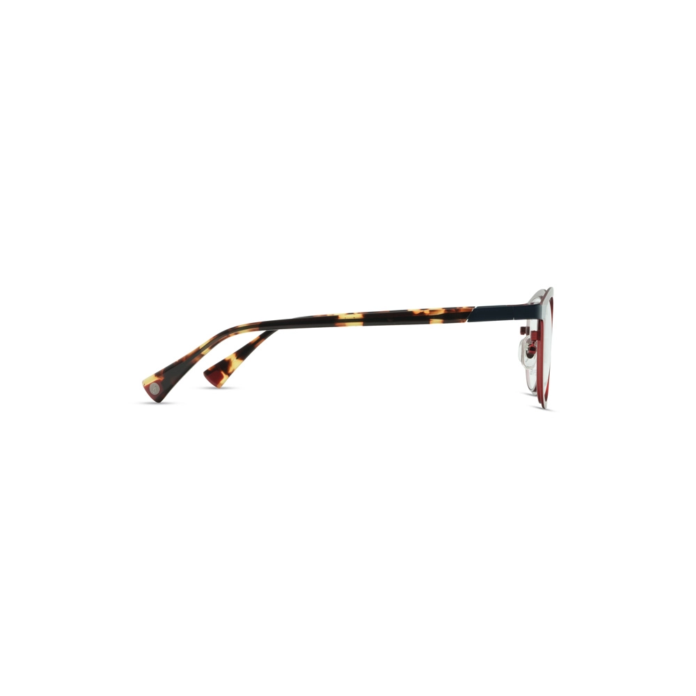 Hervis Eyewear red side-view eyeglasses with tortoiseshell temples